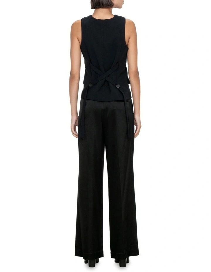 Modern Weave Waistcoat in Black image 2