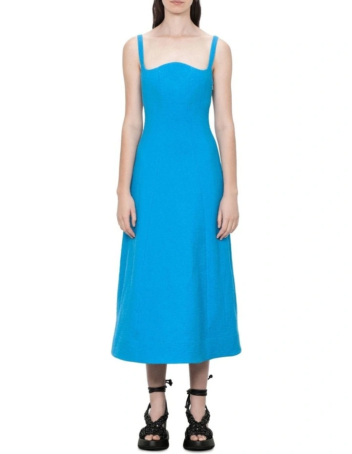 Bark Crepe Cocoon Dress in Blue image 1