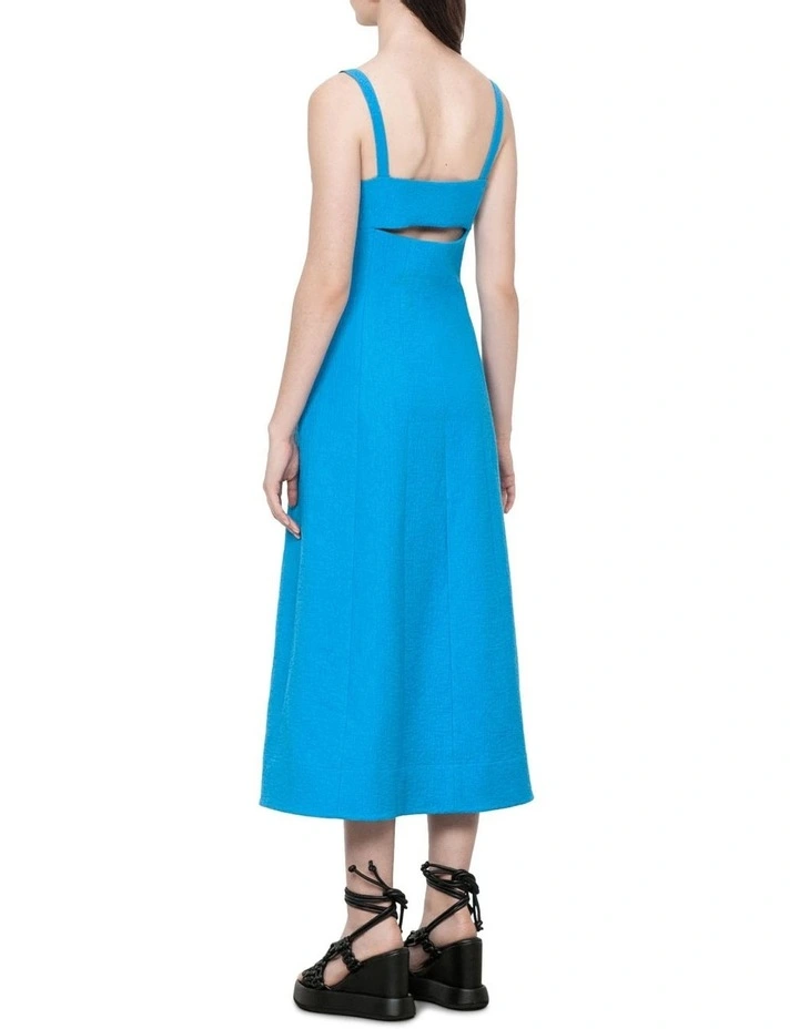 Bark Crepe Cocoon Dress in Blue image 2