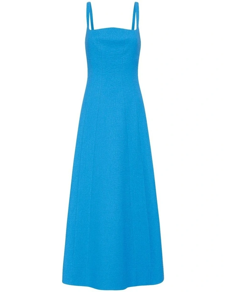Bark Crepe Cocoon Dress in Blue image 4