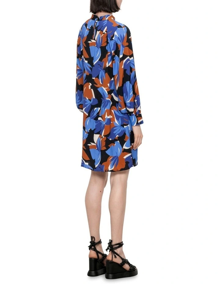 Montague Floral Shift Dress in Retro Blue image 2