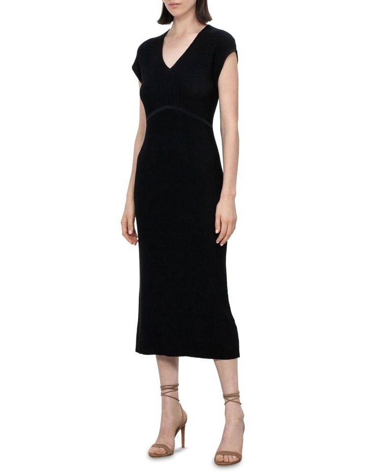 V Neck Ottoman Knit Dress in