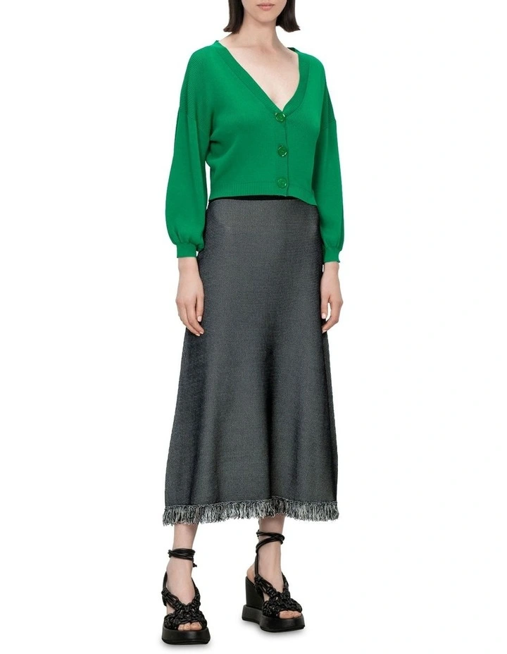 Blouson Sleeve Knit Cardigan in Spring Green image 1
