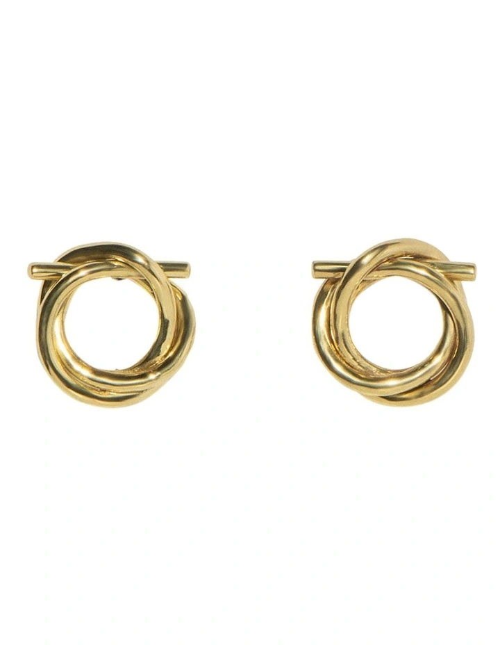 Small Knot Earring in Gold image 1