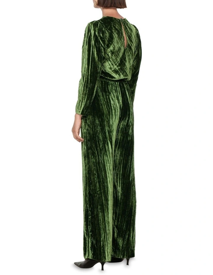 Crushed Velvet Pant in Green image 2