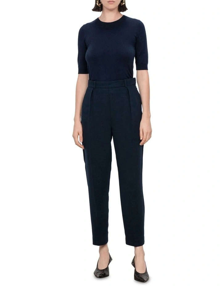Double Weave Cigarette Pant in Navy image 1