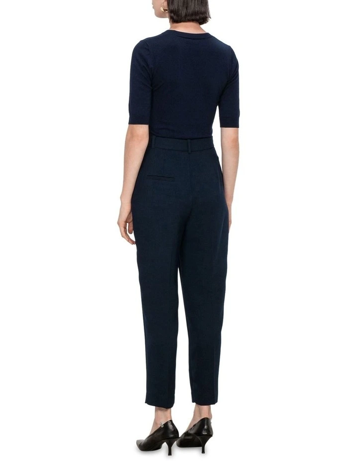 Double Weave Cigarette Pant in Navy image 2