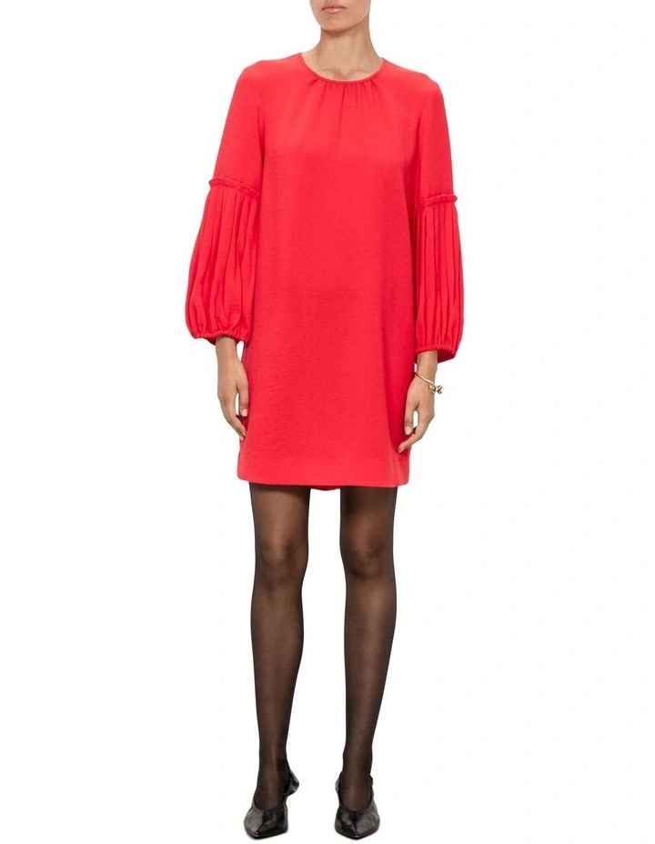 Double Crepe Shift Dress in Red image 1