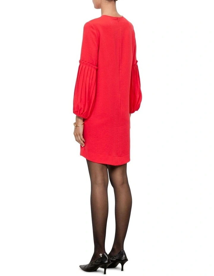 Double Crepe Shift Dress in Red image 2