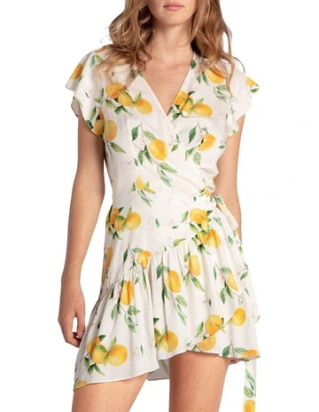 Love Shack Mini Wrap Dress in Orange