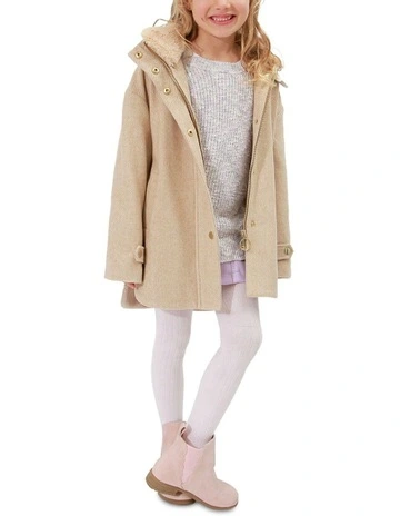 When I Grow Up Detachable Hooded Coat in Pale Oat