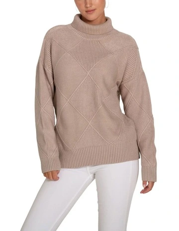 The Academy Turtleneck Jumper in Oatmeal