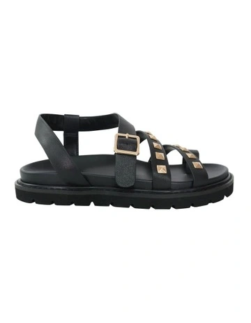 Morning Mood Chunky Stud Sandal in Black