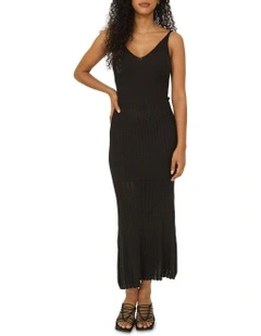 Sweet Nothings Midi Knitted Dress in Black