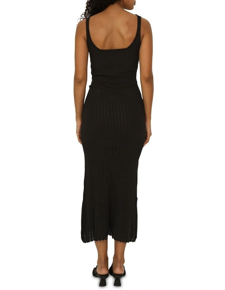 Sweet Nothings Midi Knitted Dress in Black image 4