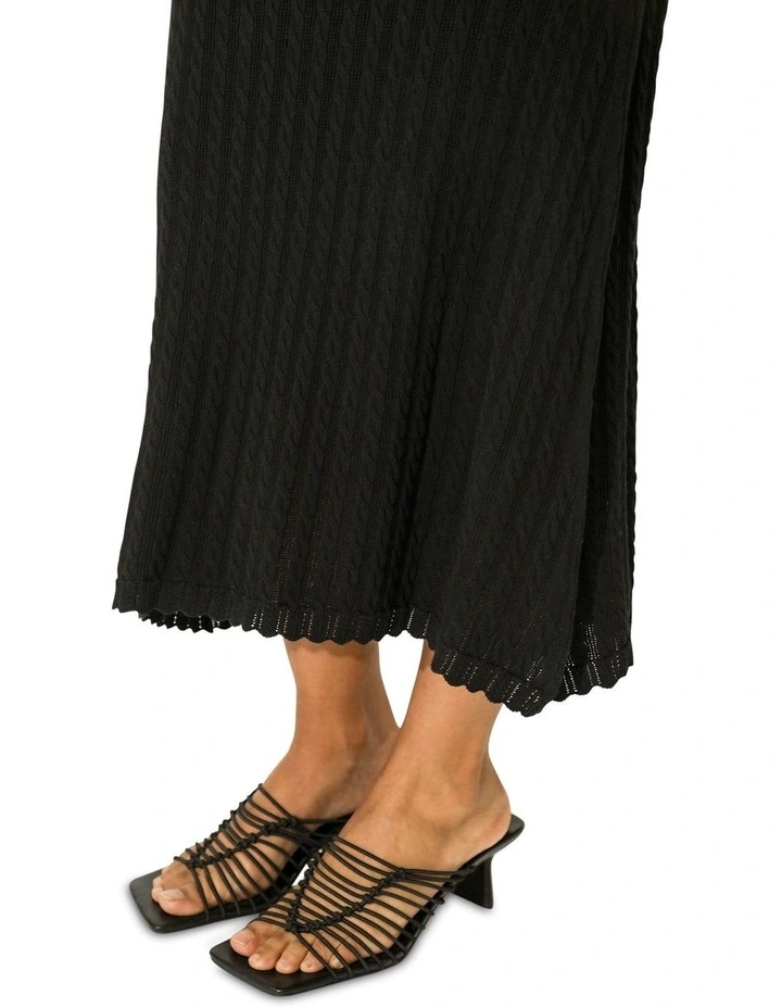 Sweet Nothings Midi Knitted Dress in Black image 5
