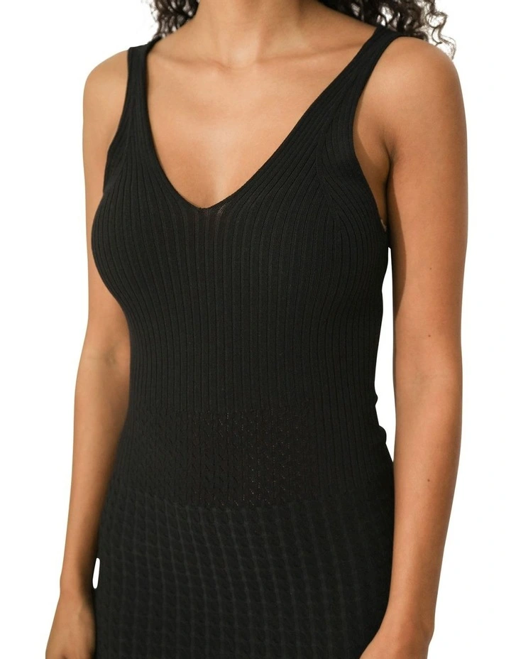 Sweet Nothings Midi Knitted Dress in Black image 6