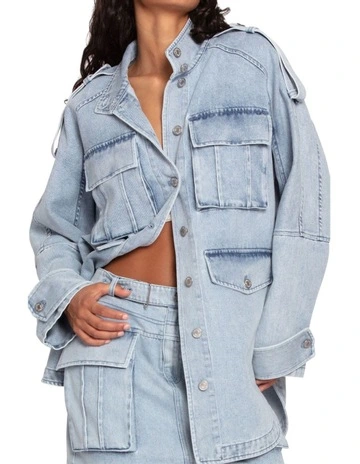 Distant Love Overshirt in Stonewash