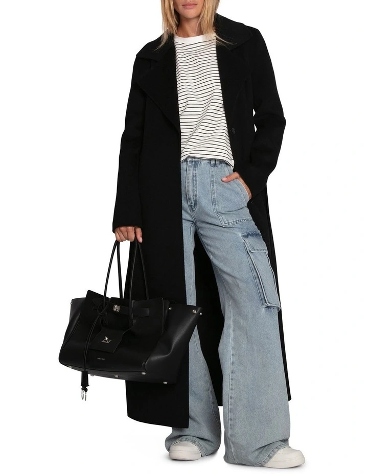 Ex-Boyfriend Maxi Coat in Black image 5