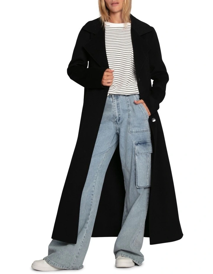 Ex-Boyfriend Maxi Coat in Black image 7