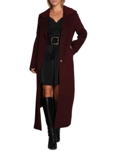 Ex-Boyfriend Maxi Coat in Burgundy