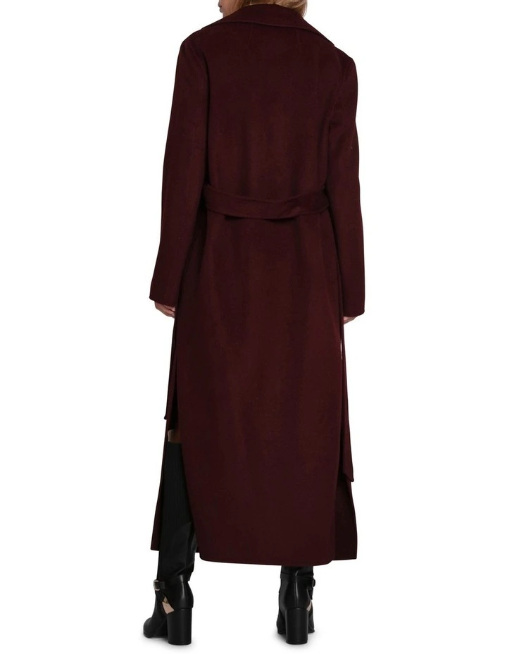 Ex-Boyfriend Maxi Coat in Burgundy image 3