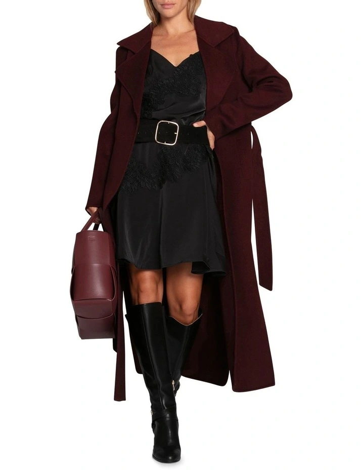 Ex-Boyfriend Maxi Coat in Burgundy image 5