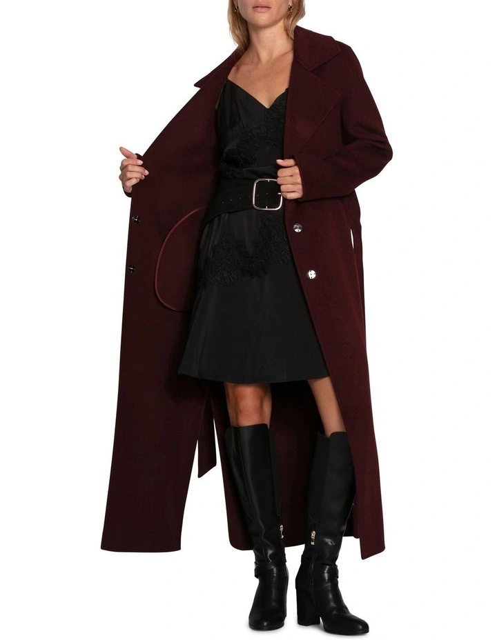 Ex-Boyfriend Maxi Coat in Burgundy image 6