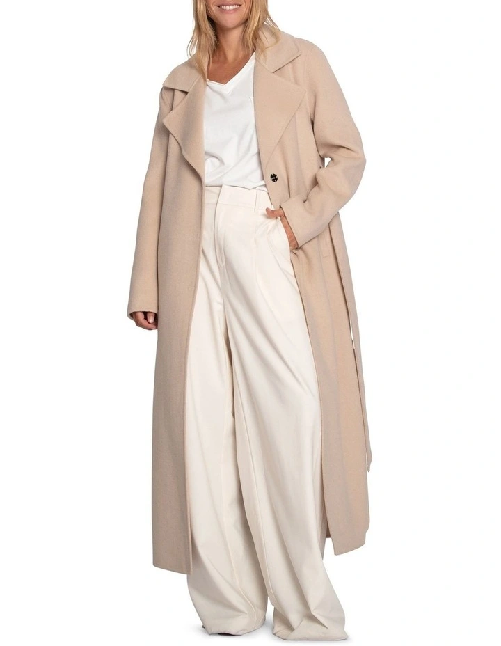 Ex-Boyfriend Maxi Coat in Pale Oat image 1