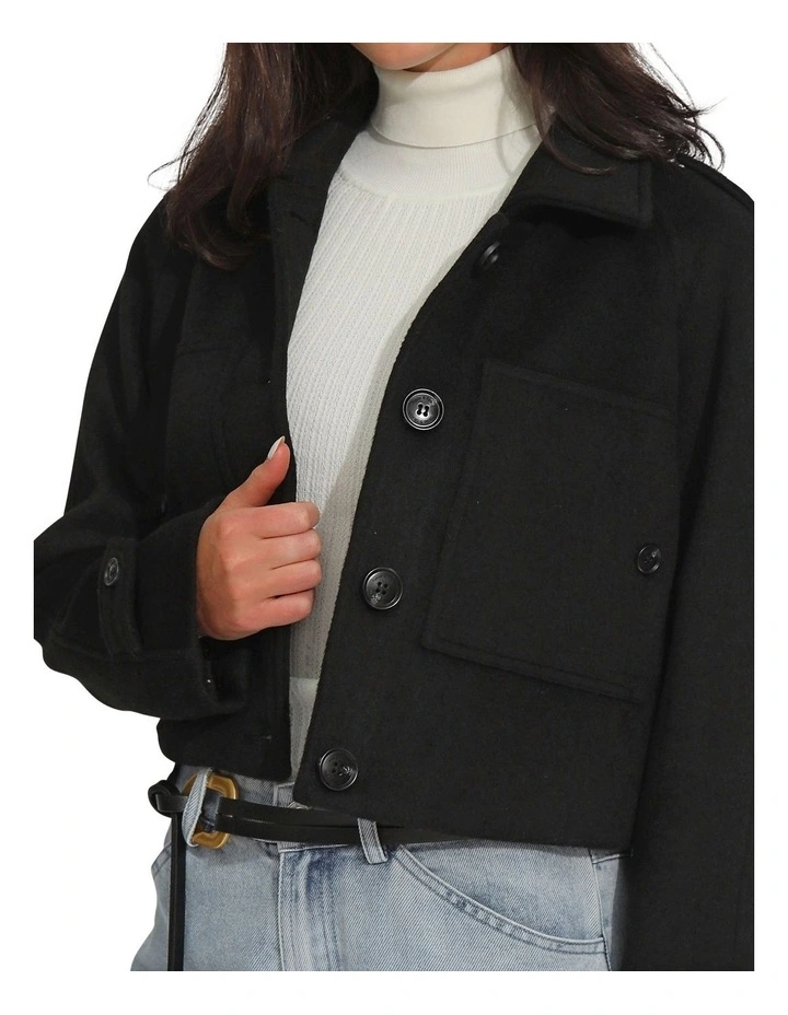 High For This Wool Blend Coat in Black image 6