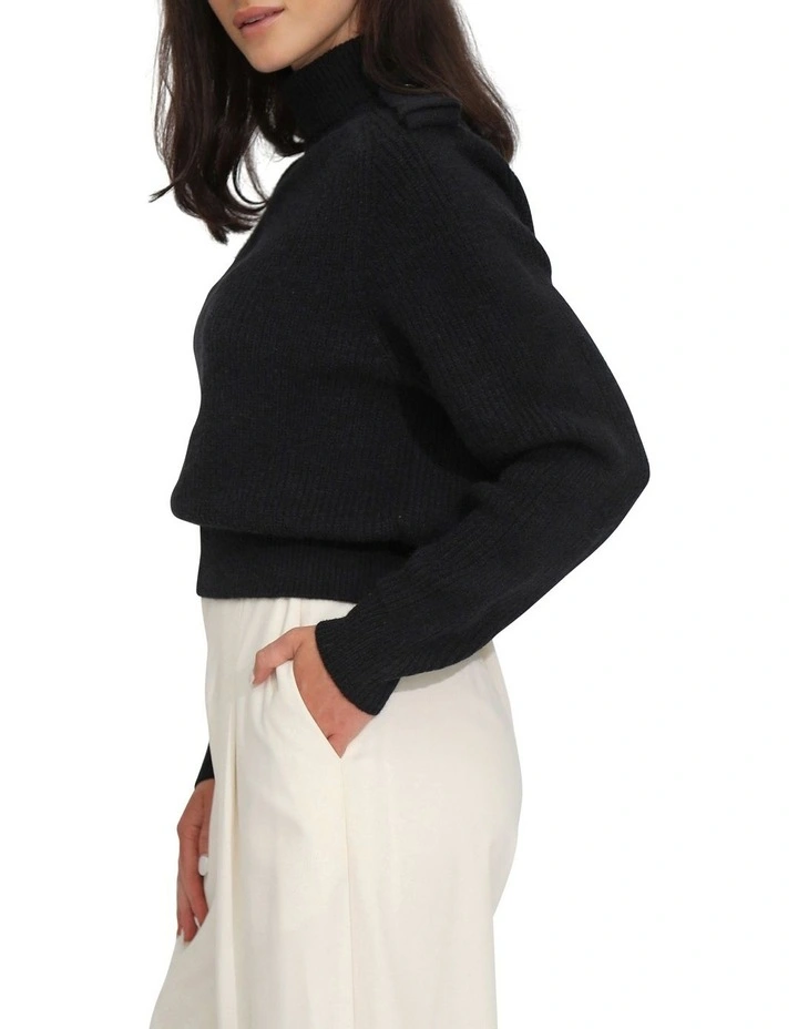 Lost & Found Knitted Sweater in Black image 2