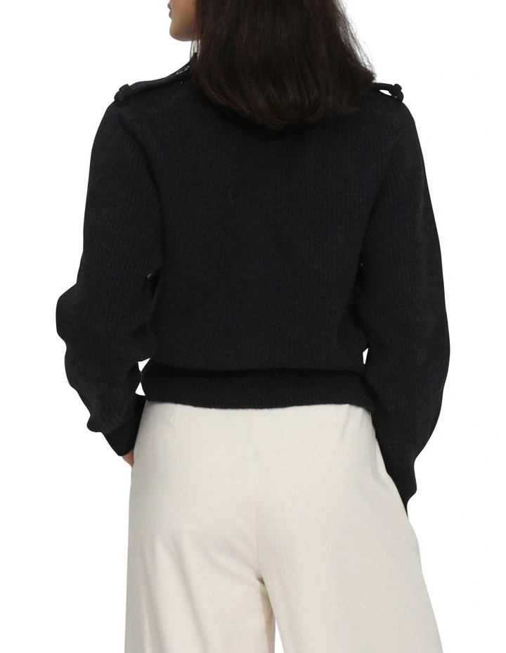 Lost & Found Knitted Sweater in Black image 3