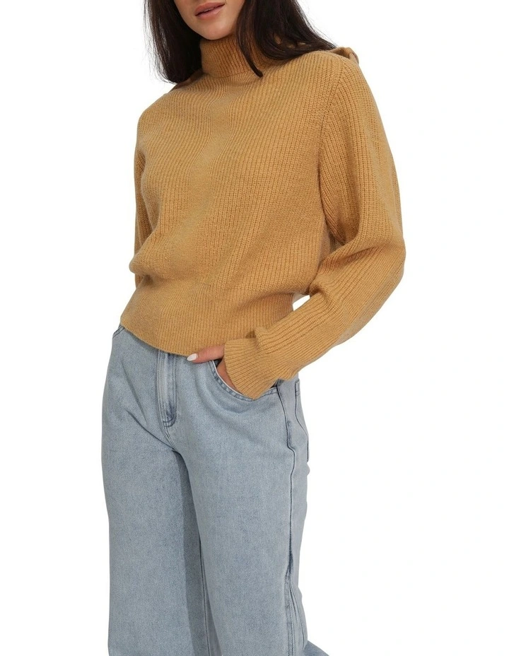 Lost And Found Knitted Sweater in Camel image 2
