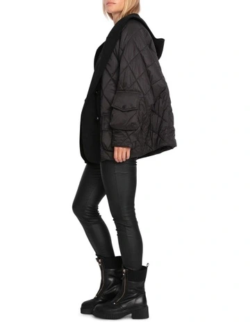 Only You Quilted Utility Jacket in Black