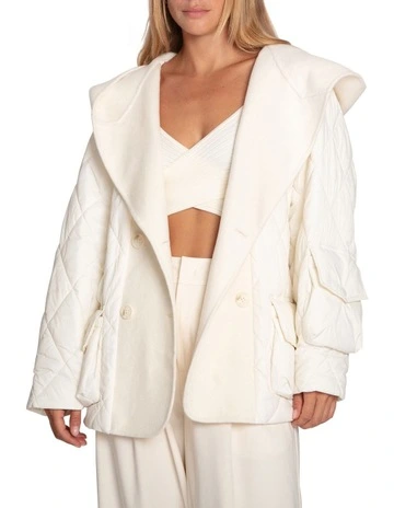 Only You Quilted Utility Jacket in White