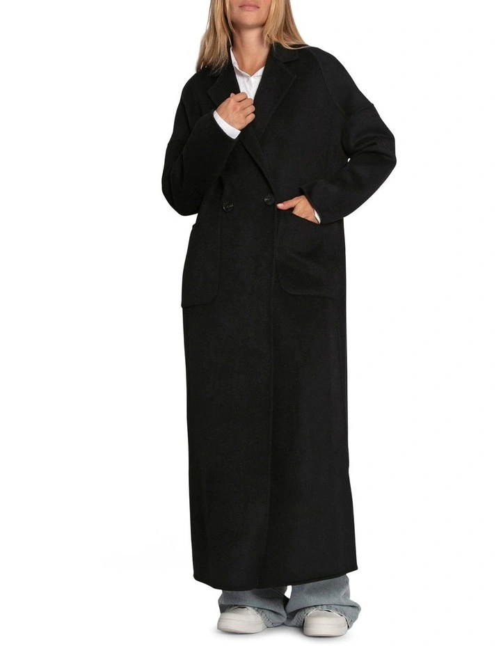 Publisher Maxi Coat in Black image 4