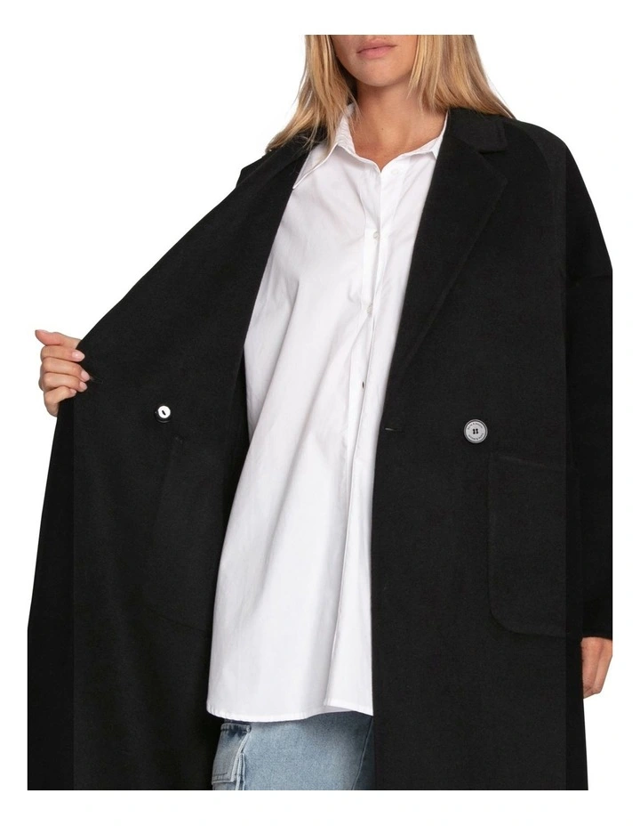 Publisher Maxi Coat in Black image 6