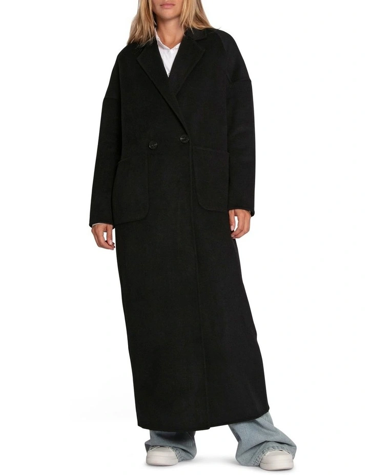 Publisher Maxi Coat in Black image 7