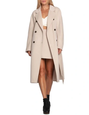 Real Love Classic Double Breasted Coat in Pearl