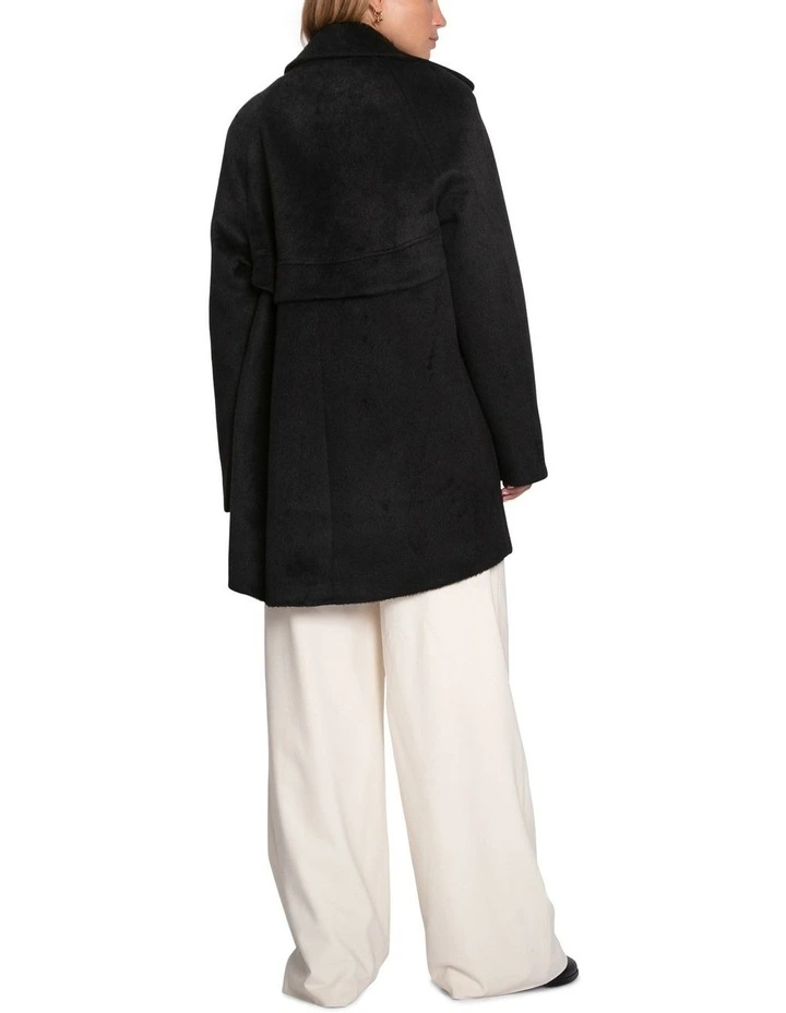 Wanna Be Loved Wool Blend Peacoat in Black image 4