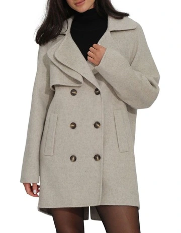 Wanna Be Loved Coat in Pale Oat