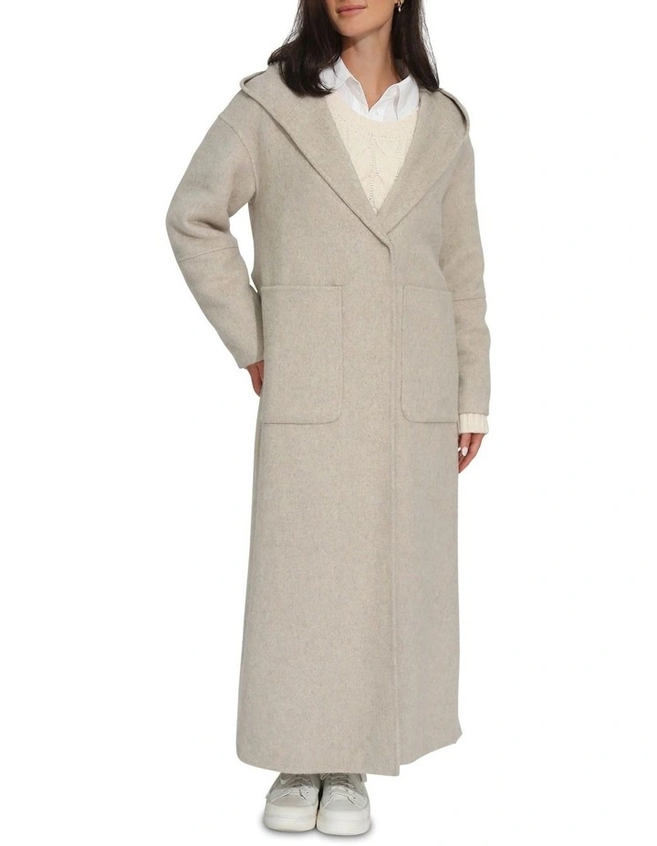 Walk My Way Maxi Coat in Pale Oat image 2