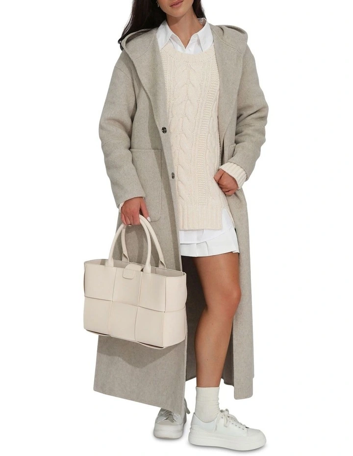 Walk My Way Maxi Coat in Pale Oat image 5