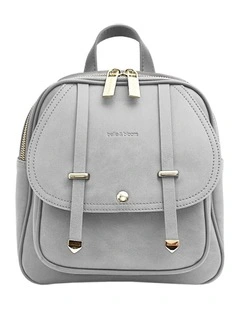 Camila Leather Backpack in Grey