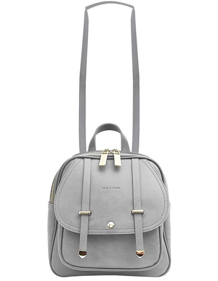 Camila Leather Backpack in Grey image 3