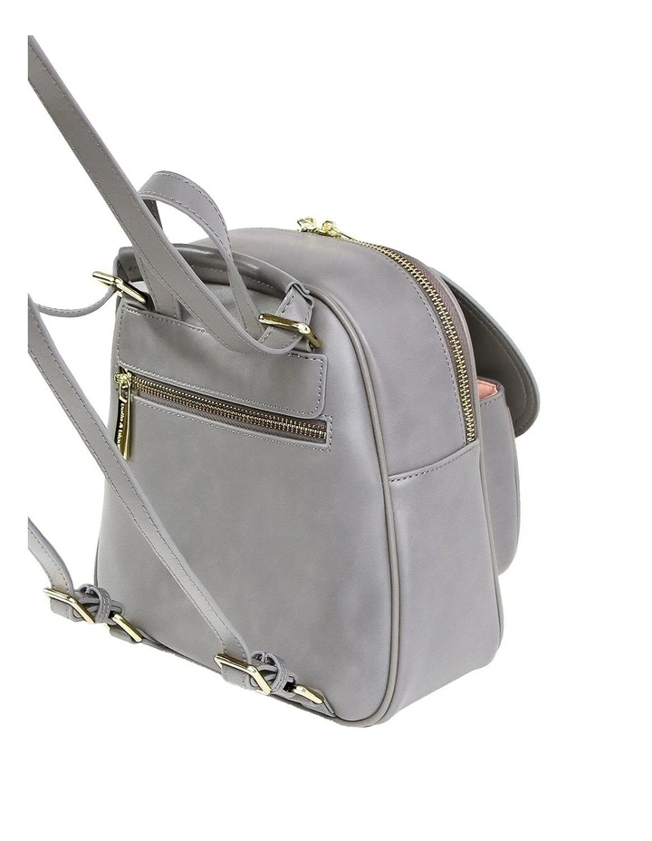 Camila Leather Backpack in Grey image 4