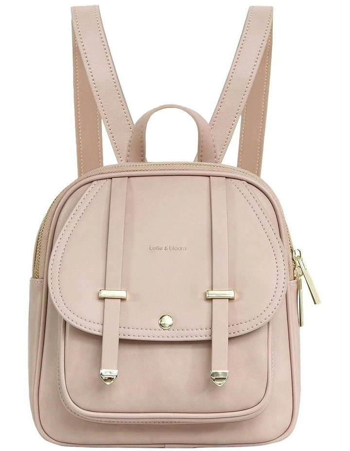Camila Leather Backpack in Dusty Pink image 2