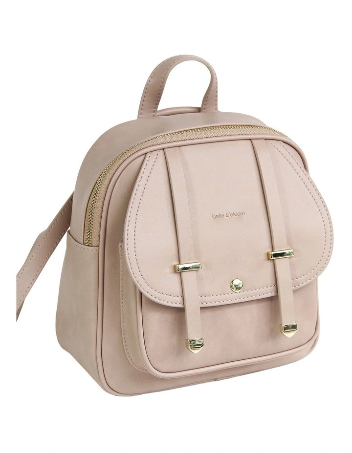 Camila Leather Backpack in Dusty Pink image 3