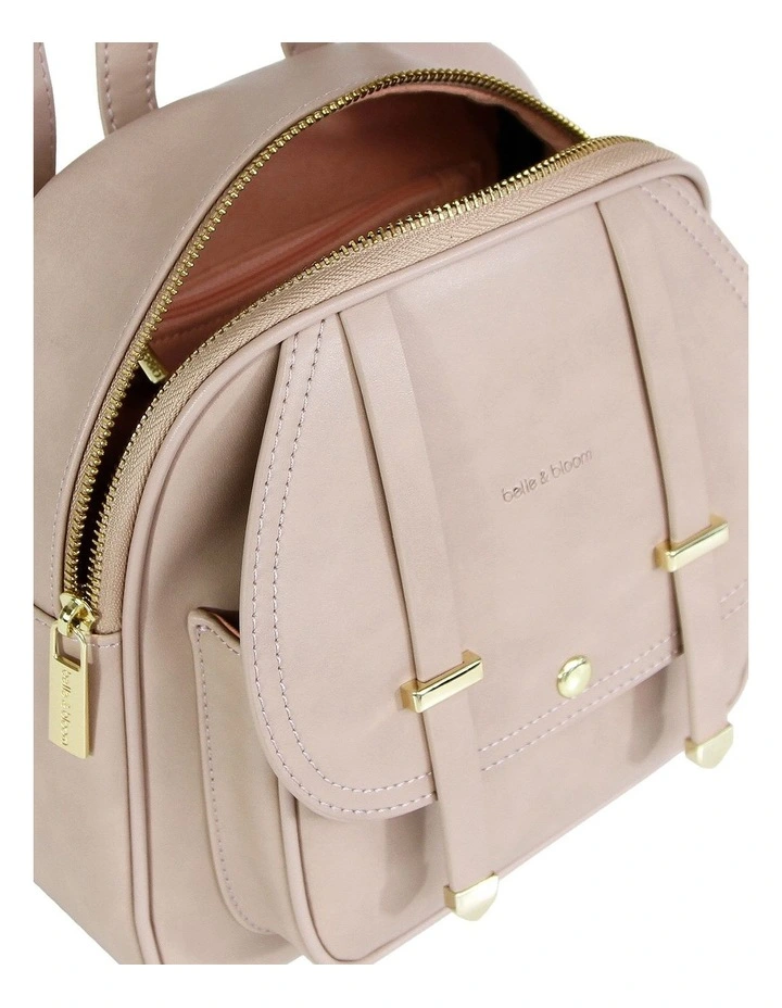 Camila Leather Backpack in Dusty Pink image 4