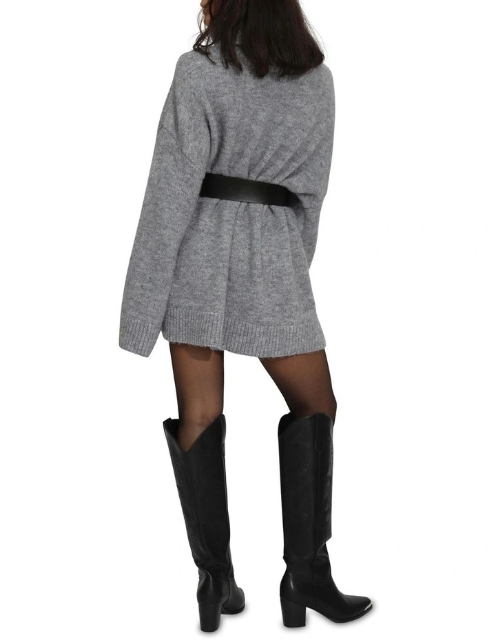 Cuddle Me Oversized Tunic Sweater in Grey image 3